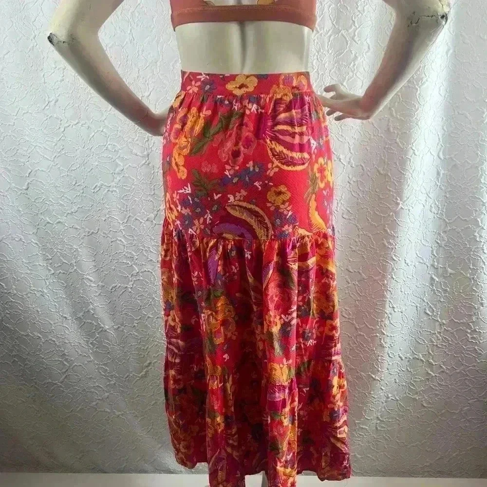 Rachel‎ Rachel Roy Floral Tiered Maxi Skirt Medium